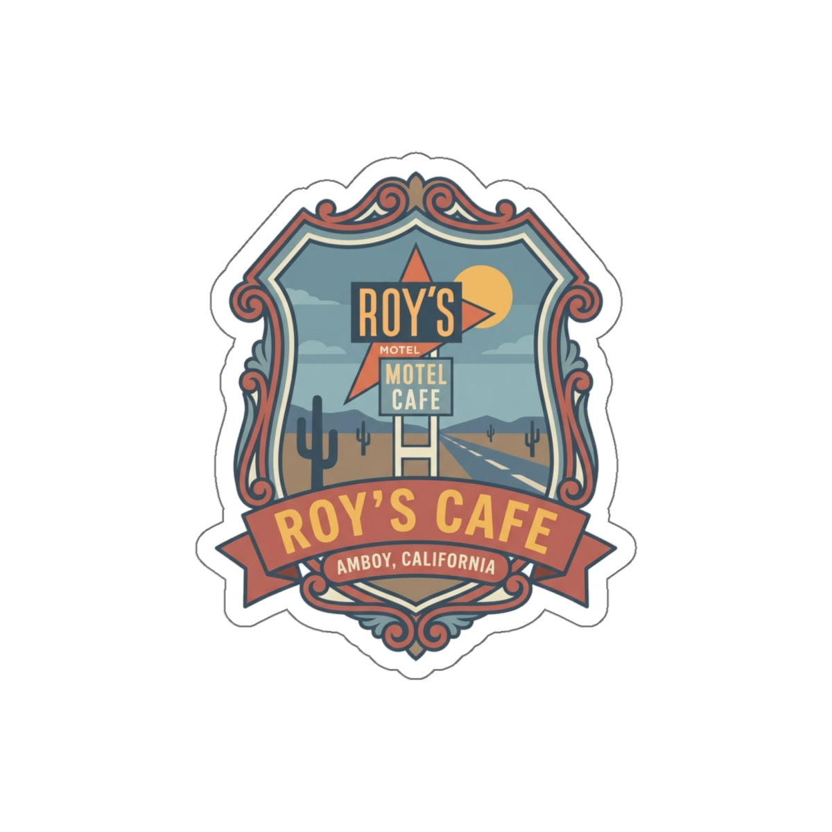 Roy's Cafe Sticker — Amboy, California