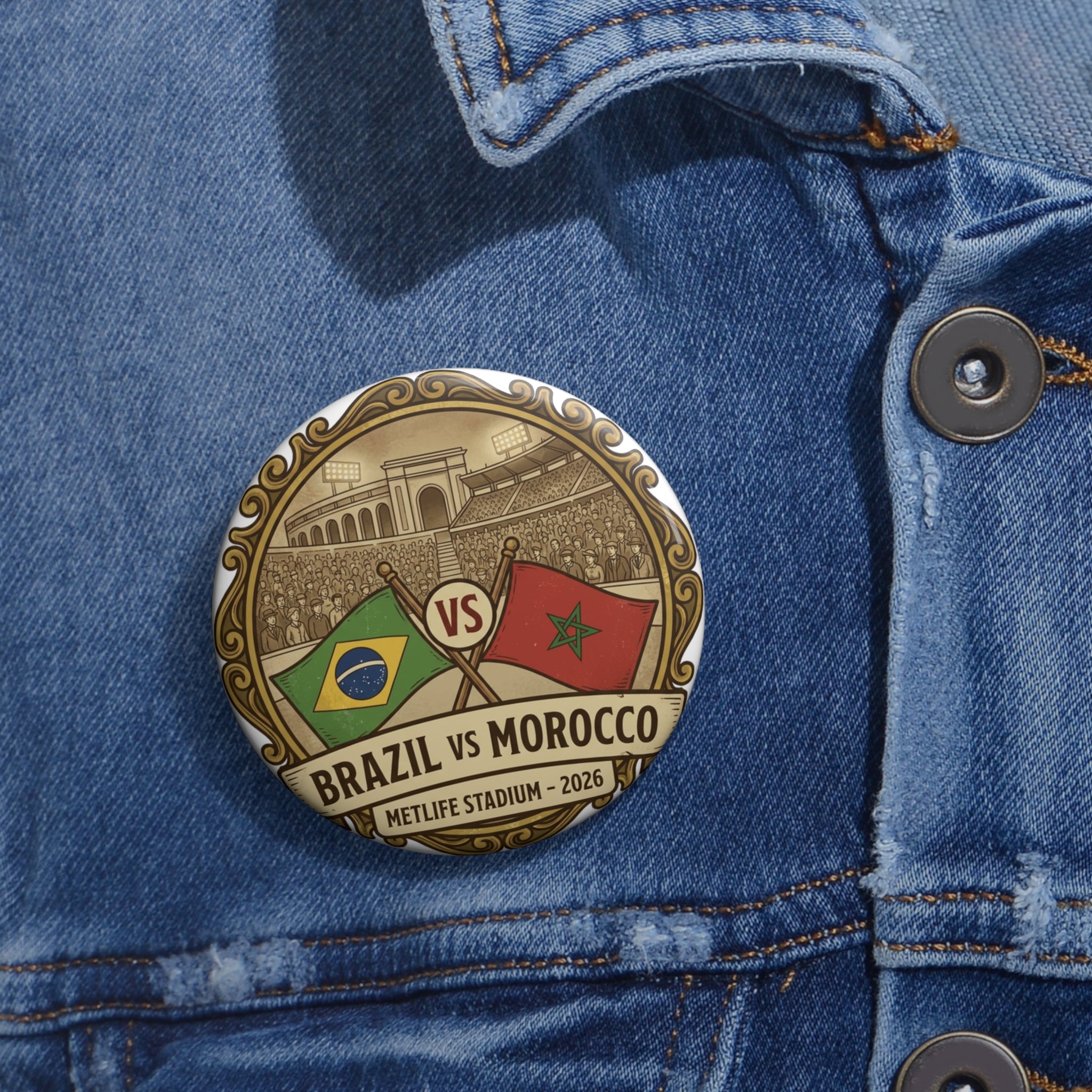 Brazil vs Morocco Pin — MetLife Stadium