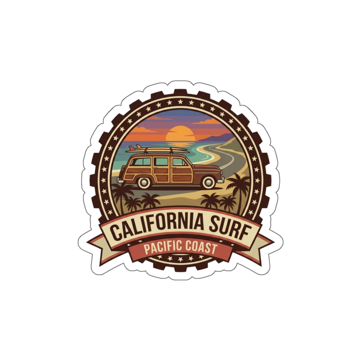 California Surf Sticker — Pacific Coast