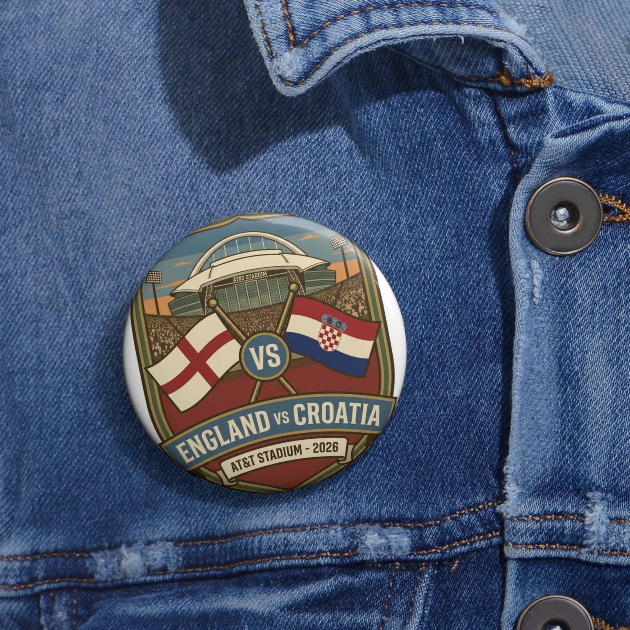 England vs Croatia Pin — AT&T Stadium