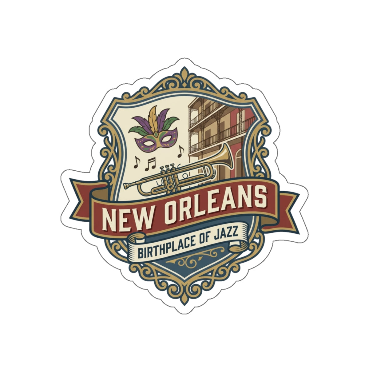 New Orleans Sticker — Birthplace of Jazz